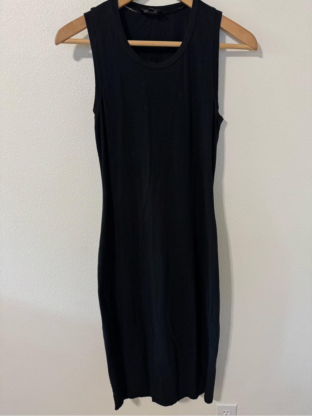 Aritzia Wilfred Free Sleeveless Tank Dress Black Midi Cotton Minimalist-Small
